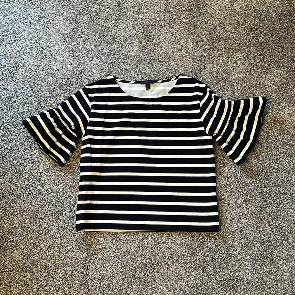 J.Crew Striped Bell Sleeve Top